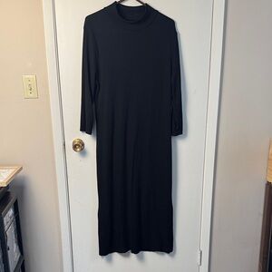 Banana Republic Black Mock Neck Long Sleeve Maxi Dress